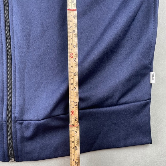 EPTM Track Jacket Mens L Navy Red Cream Full Zip Colorblock Stretch Streetwear - Picture 6 of 8